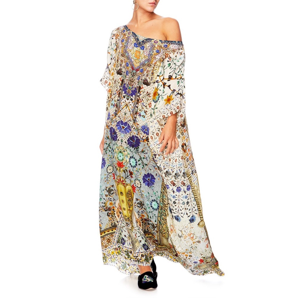 CAMILLA THE BUTTERFLY EFFECT SILK MAXI KAFTAN RESORT DRESS NEW ONE SIZE - Picture 6 of 6